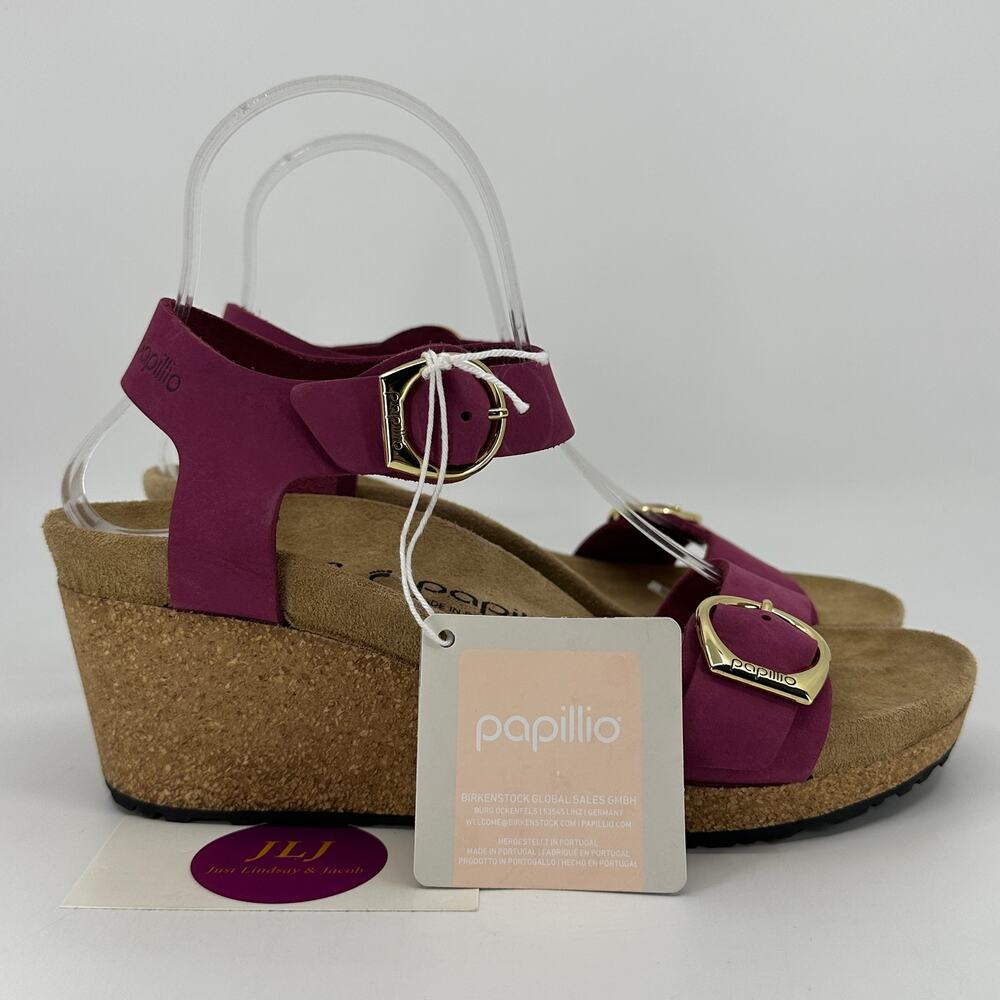 Papillio Birkenstock Women's Soley Boysenberry Buckle Wedge Sandals Size 38/7 US